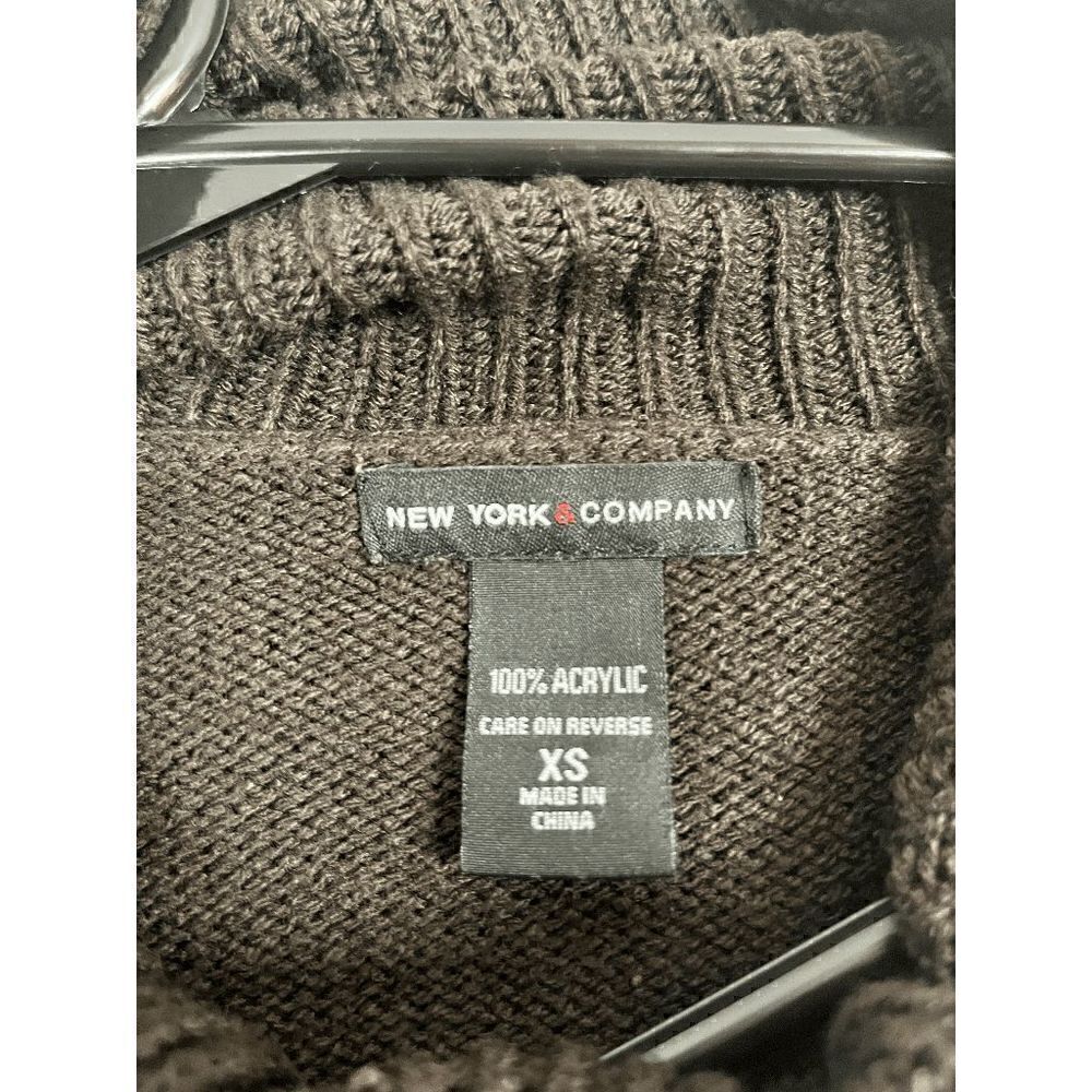 New York & Company Womens Cowl Neck Cable Knit Sweater brown XS 100% Acrylic - Picture 5 of 5